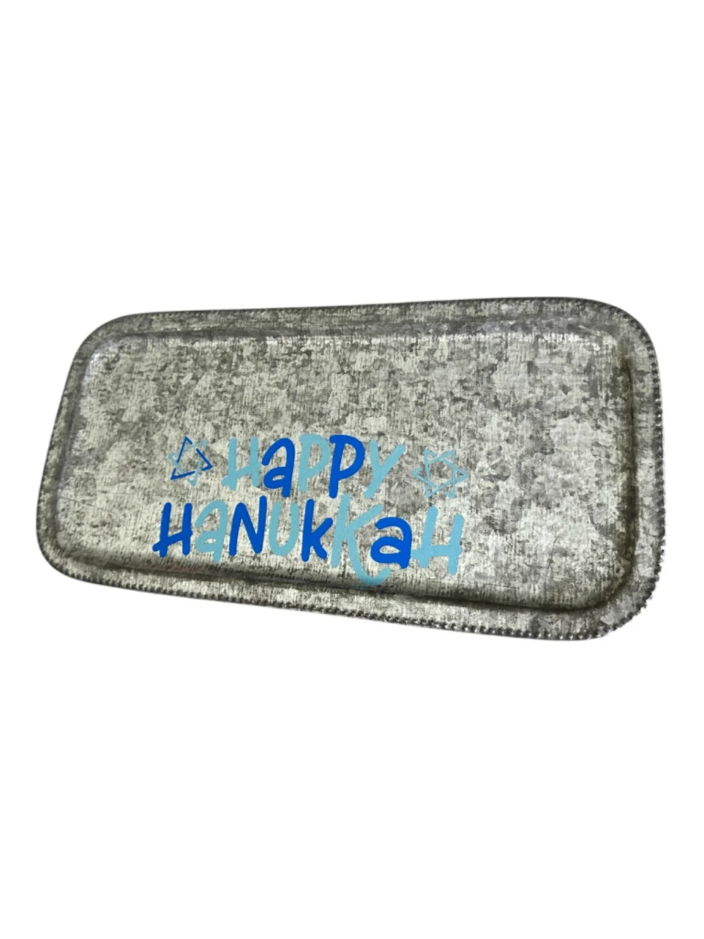 Galvanized Metal Hanukkah Menorah Drip Tray